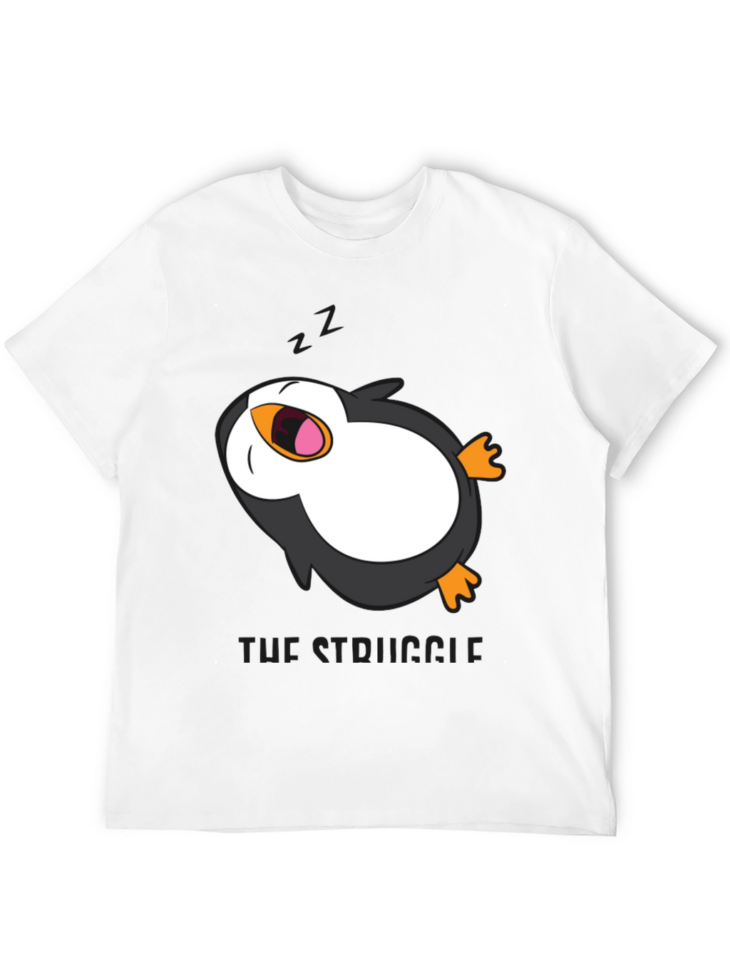 Lazy Penguin Graphic Tee - Mens Black T-Shirt