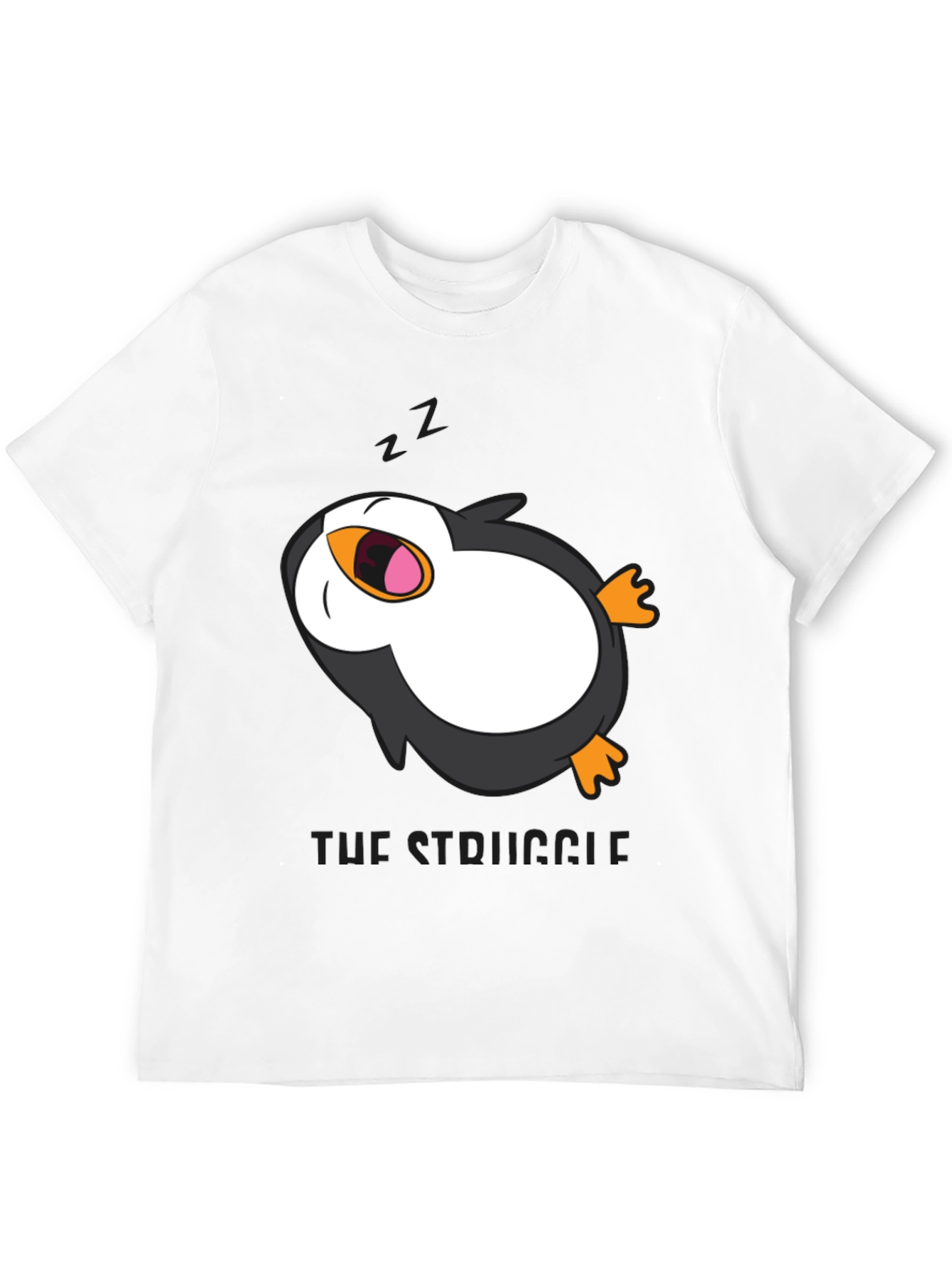 Lazy Penguin Graphic Tee - Mens Black T-Shirt