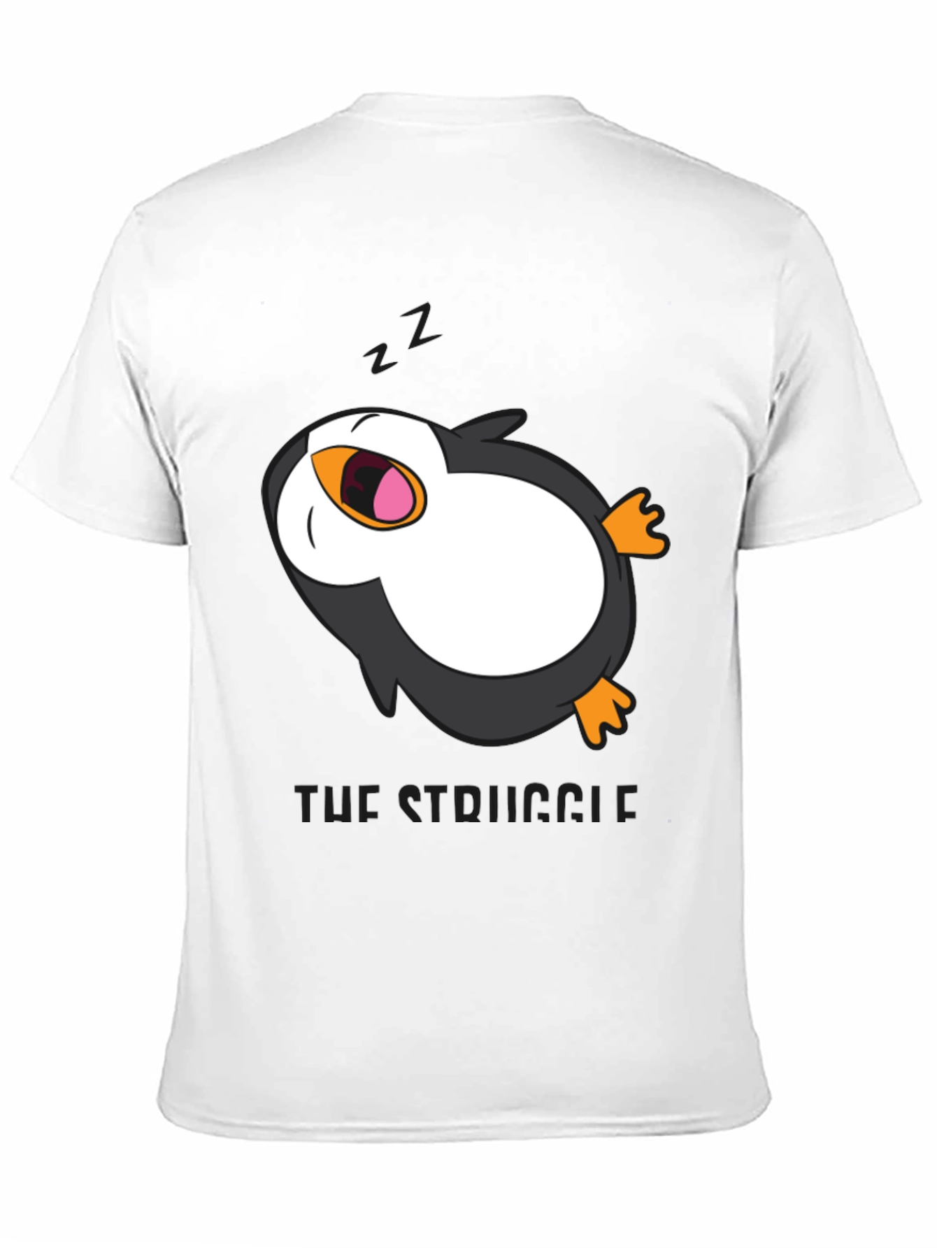 Lazy Penguin Graphic Tee - Mens Black T-Shirt