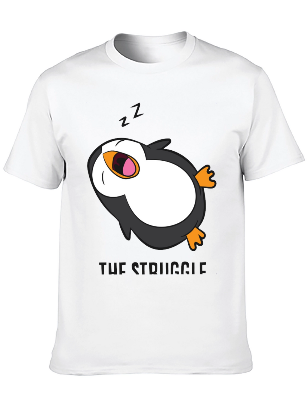 Lazy Penguin Graphic Tee - Mens Black T-Shirt