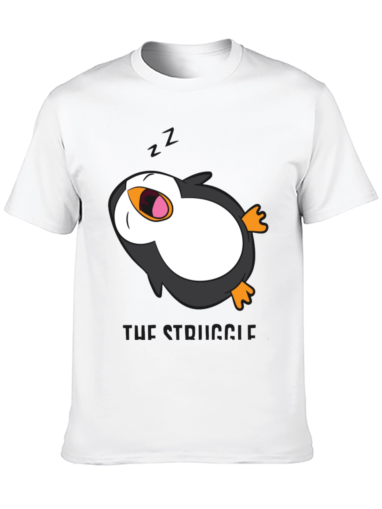 Lazy Penguin Graphic Tee - Mens Black T-Shirt