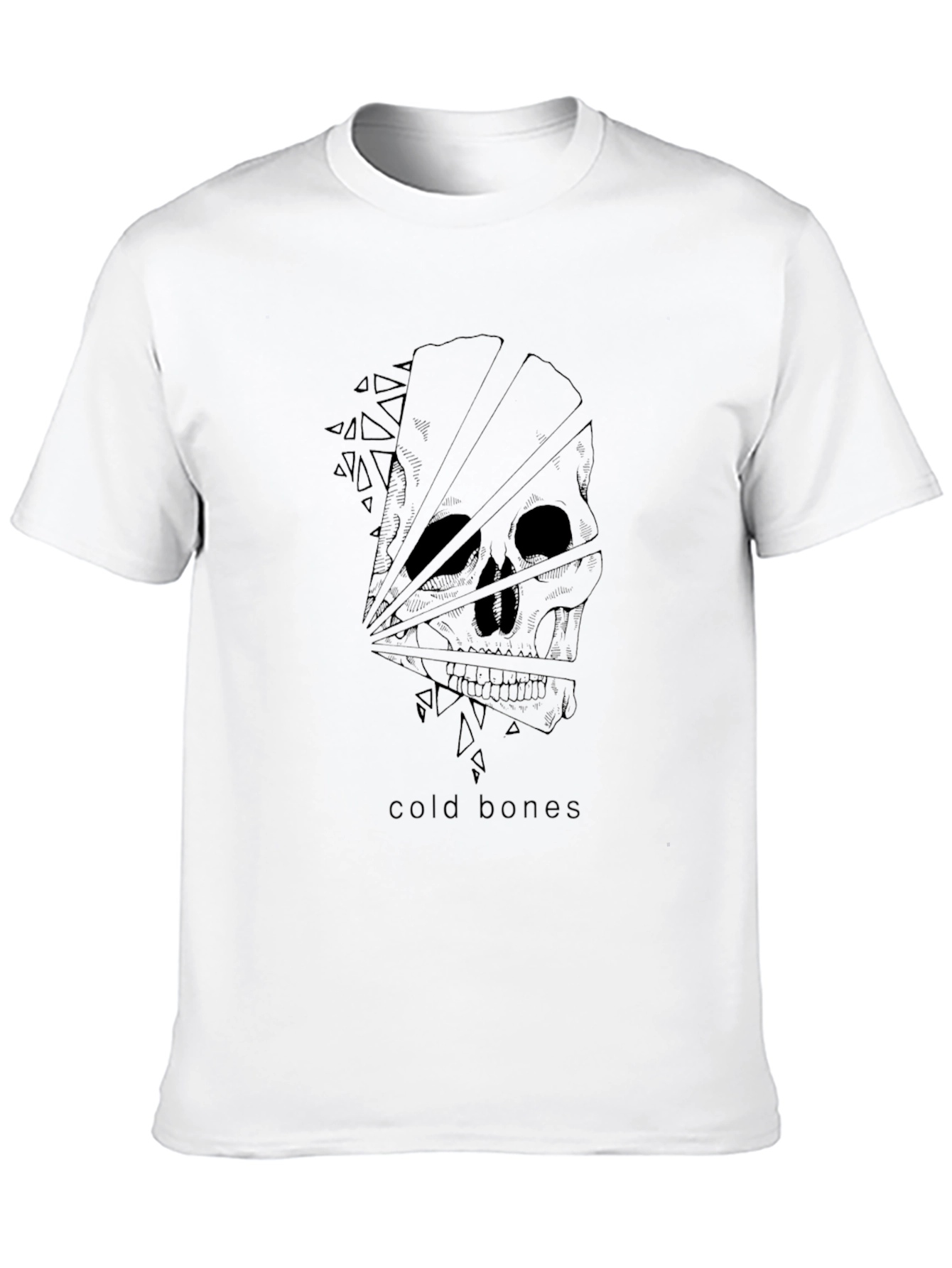 Cold Bones Graphic Tee - Black Cotton Skull Design