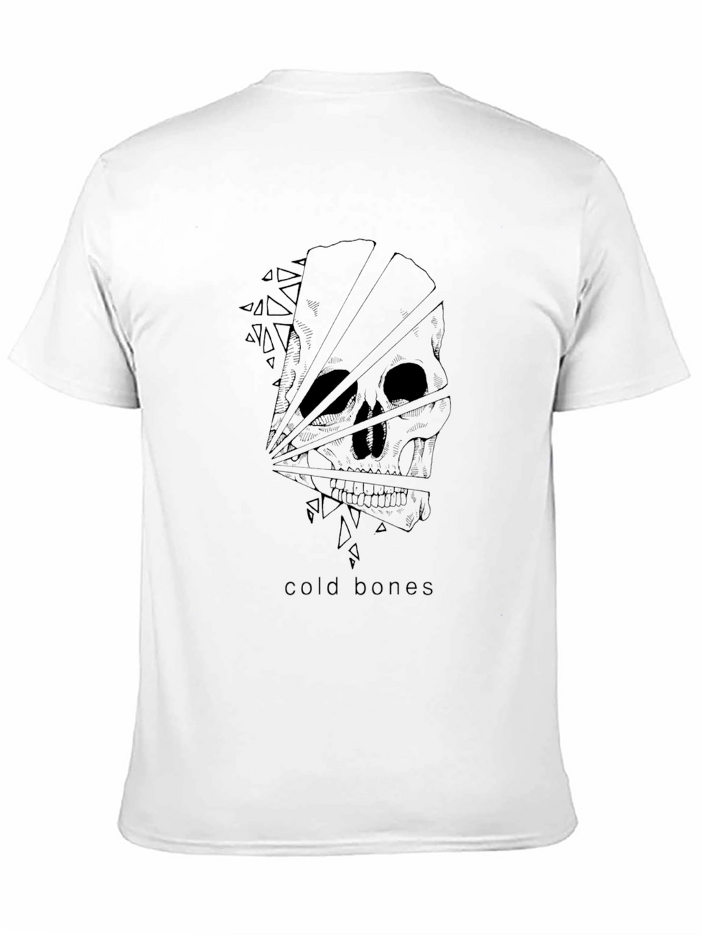 Cold Bones Graphic Tee - Black Cotton Skull Design