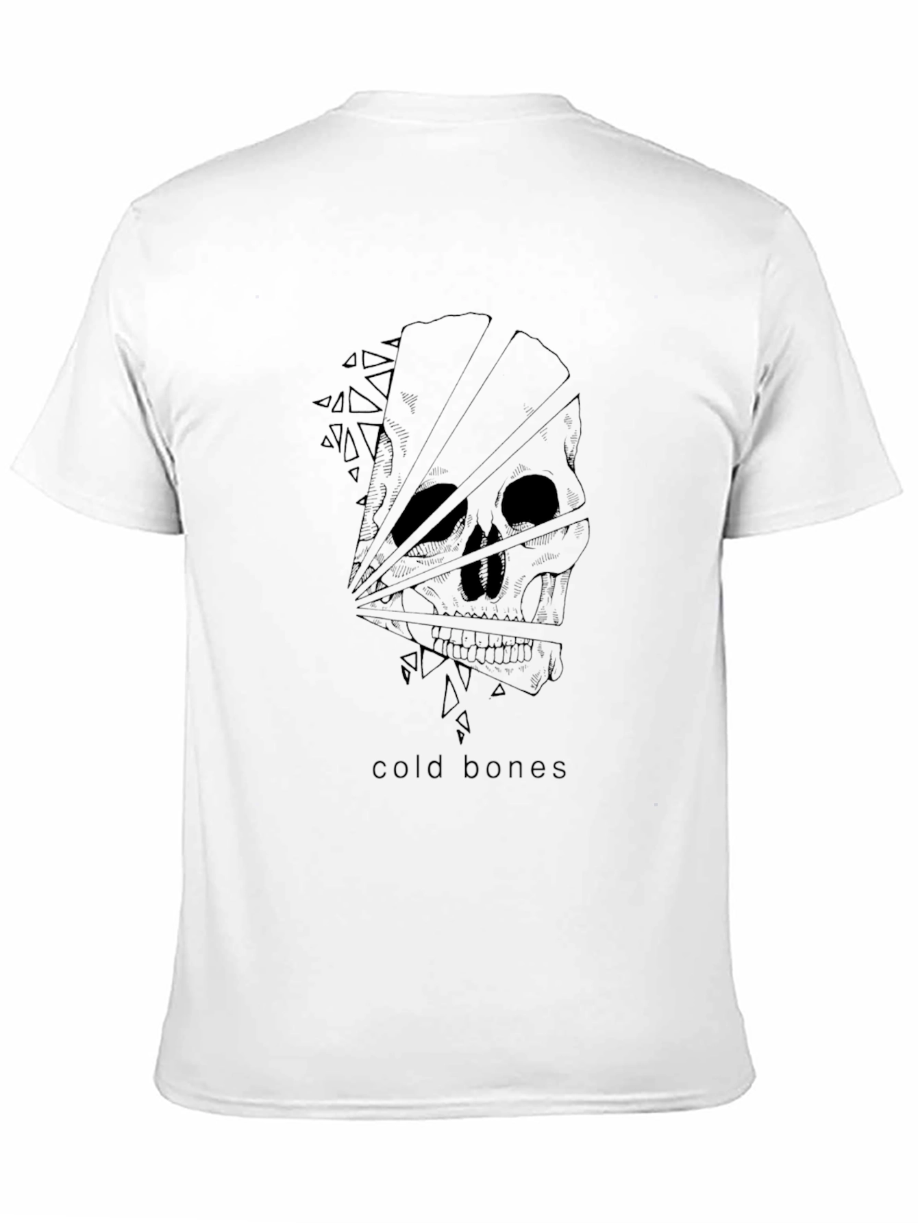 Cold Bones Graphic Tee - Black Cotton Skull Design