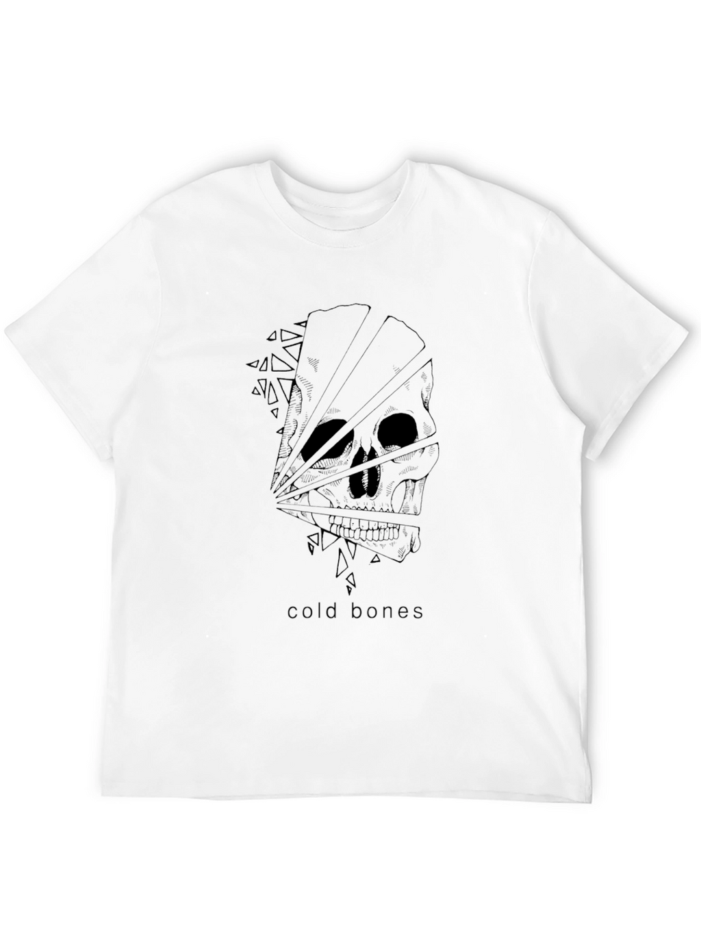 Cold Bones Graphic Tee - Black Cotton Skull Design