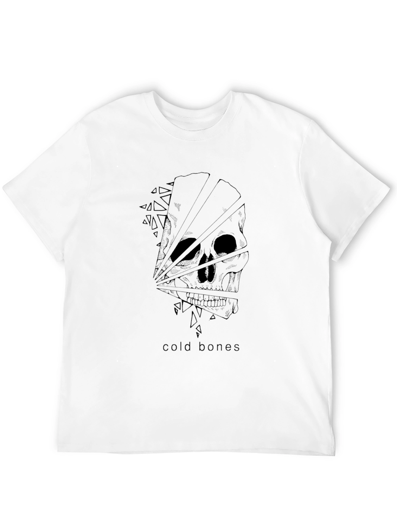 Cold Bones Graphic Tee - Black Cotton Skull Design