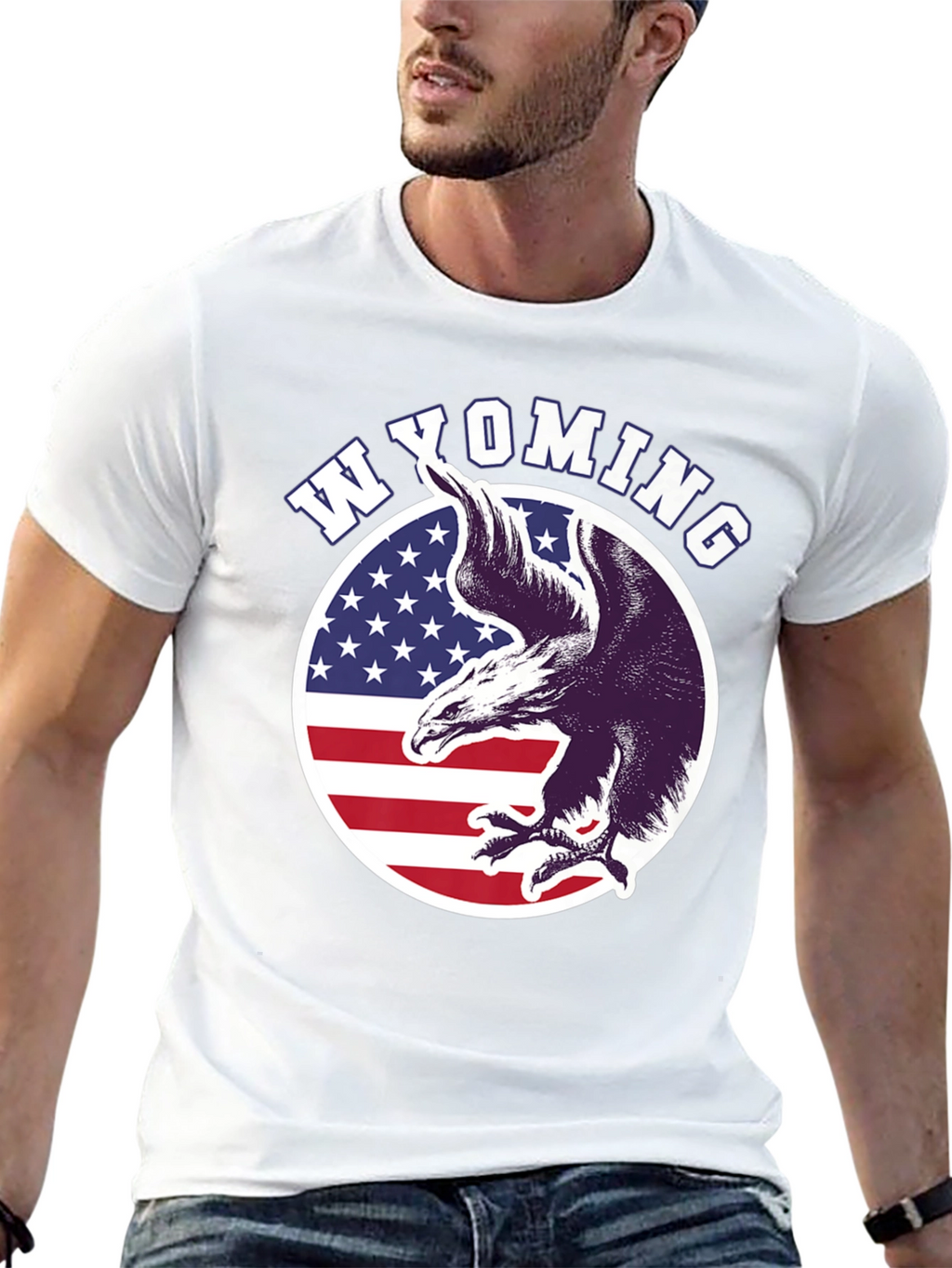 Wyoming Eagle Patriotic T-Shirt