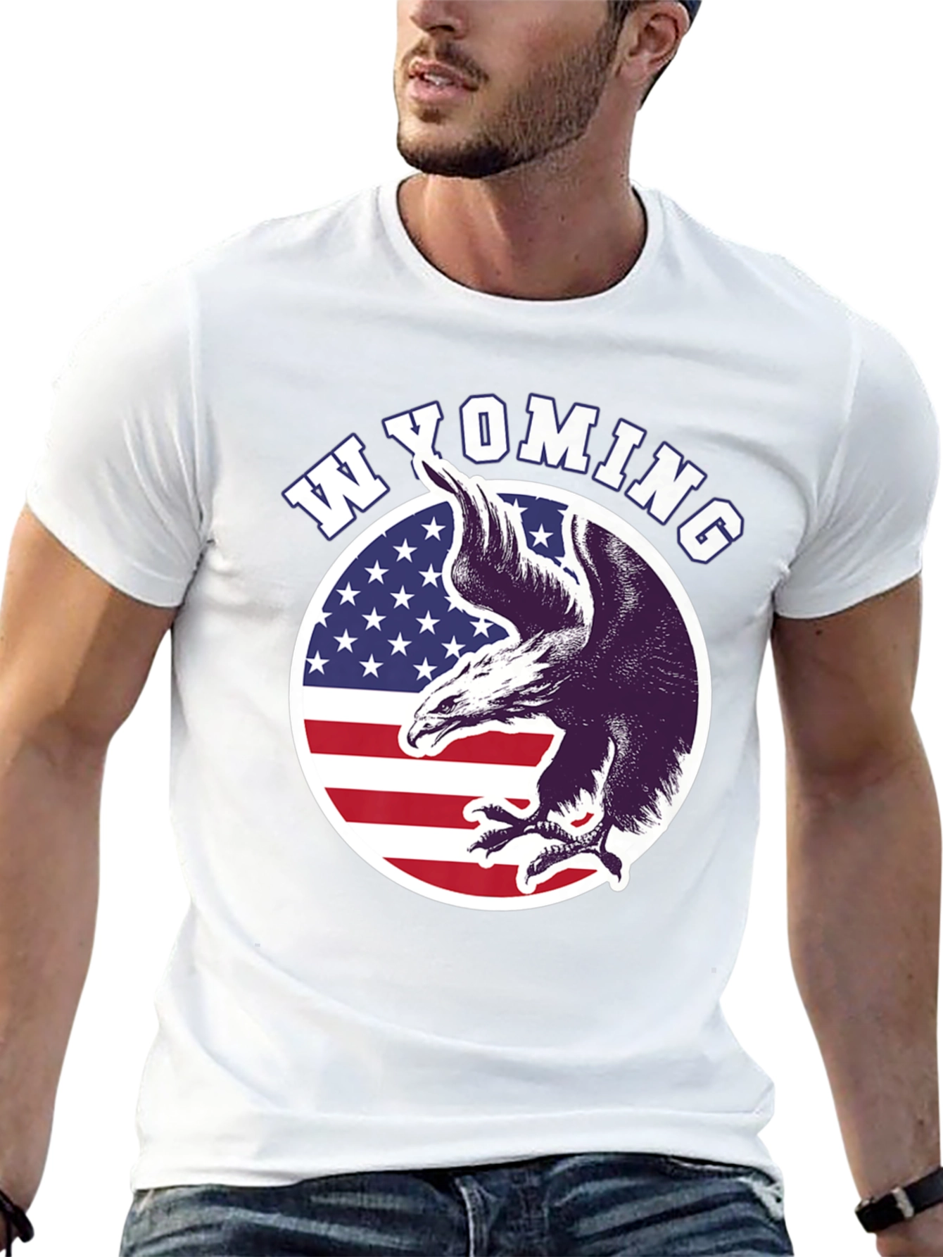 Wyoming Eagle Patriotic T-Shirt