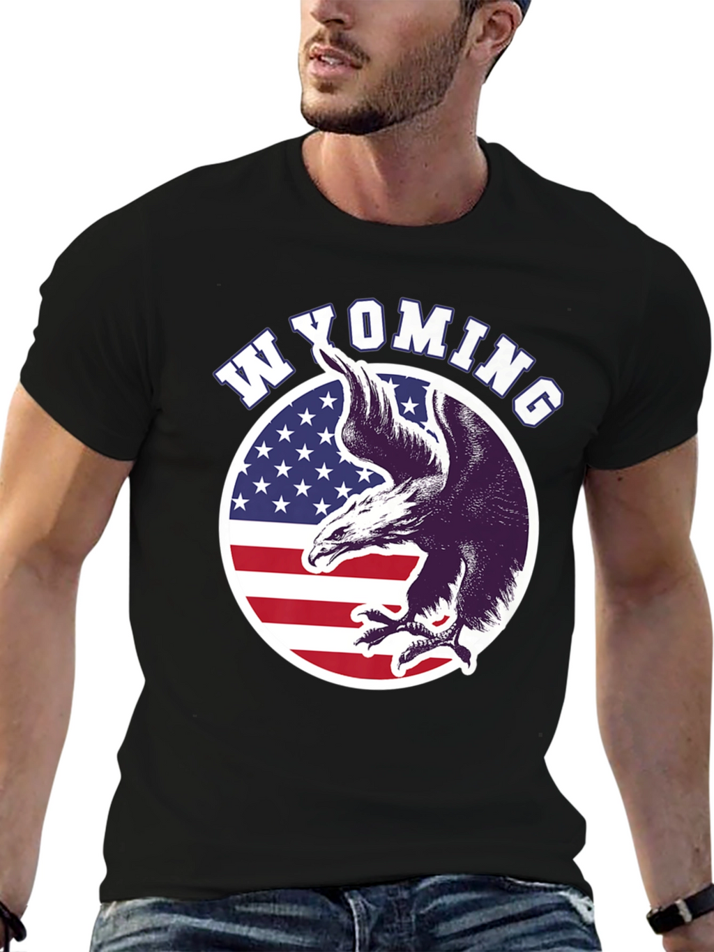 Wyoming Eagle Patriotic T-Shirt