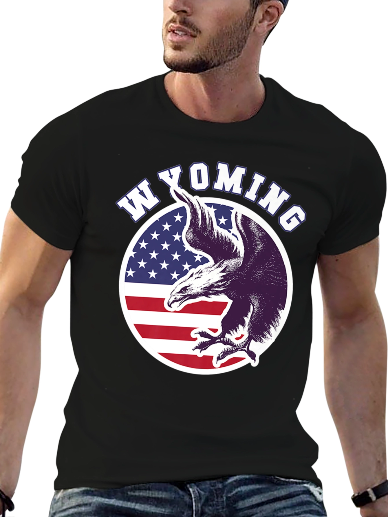 Wyoming Eagle Patriotic T-Shirt
