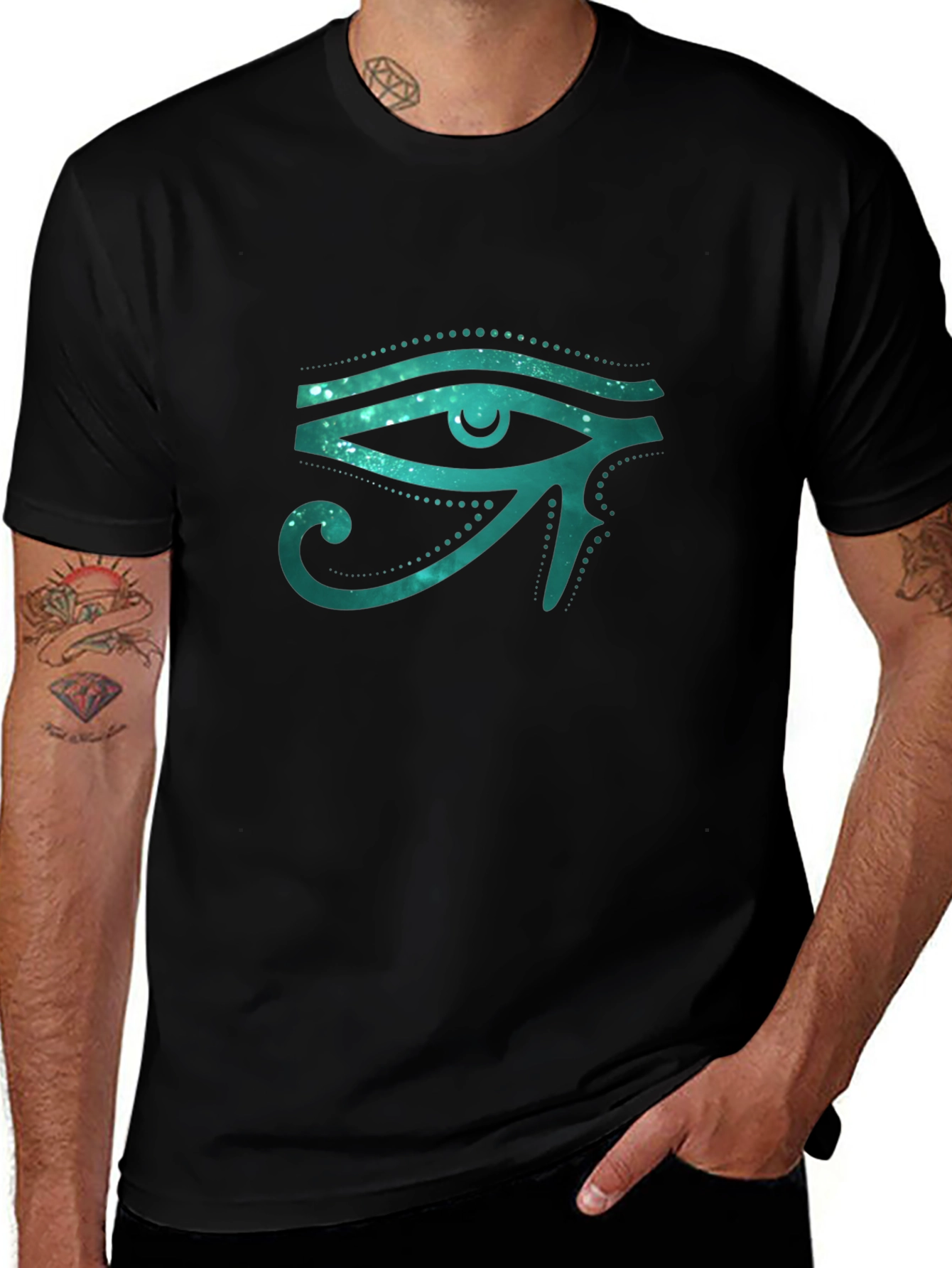 Eye of Horus Graphic Tee - Black Cotton Blend
