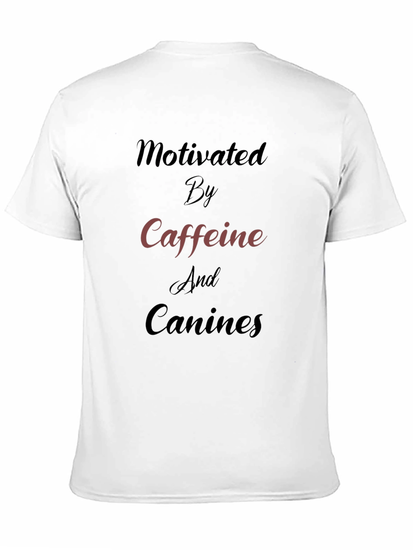 Motivated by Caffeine and Canines Black Tee