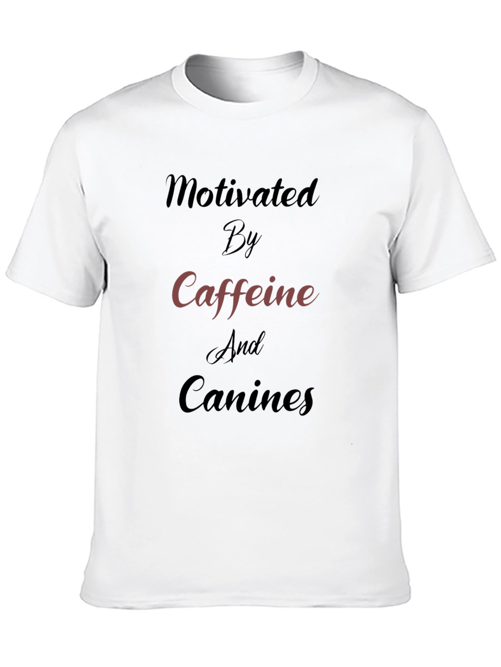 Motivated by Caffeine and Canines Black Tee