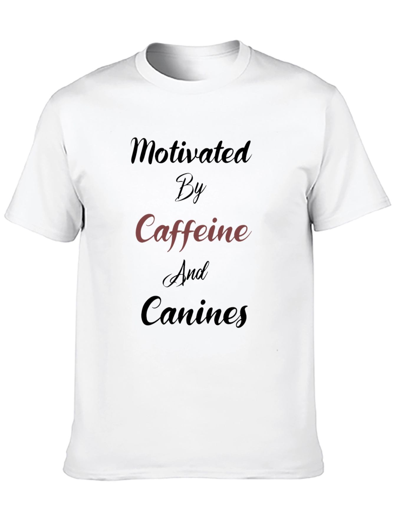 Motivated by Caffeine and Canines Black Tee