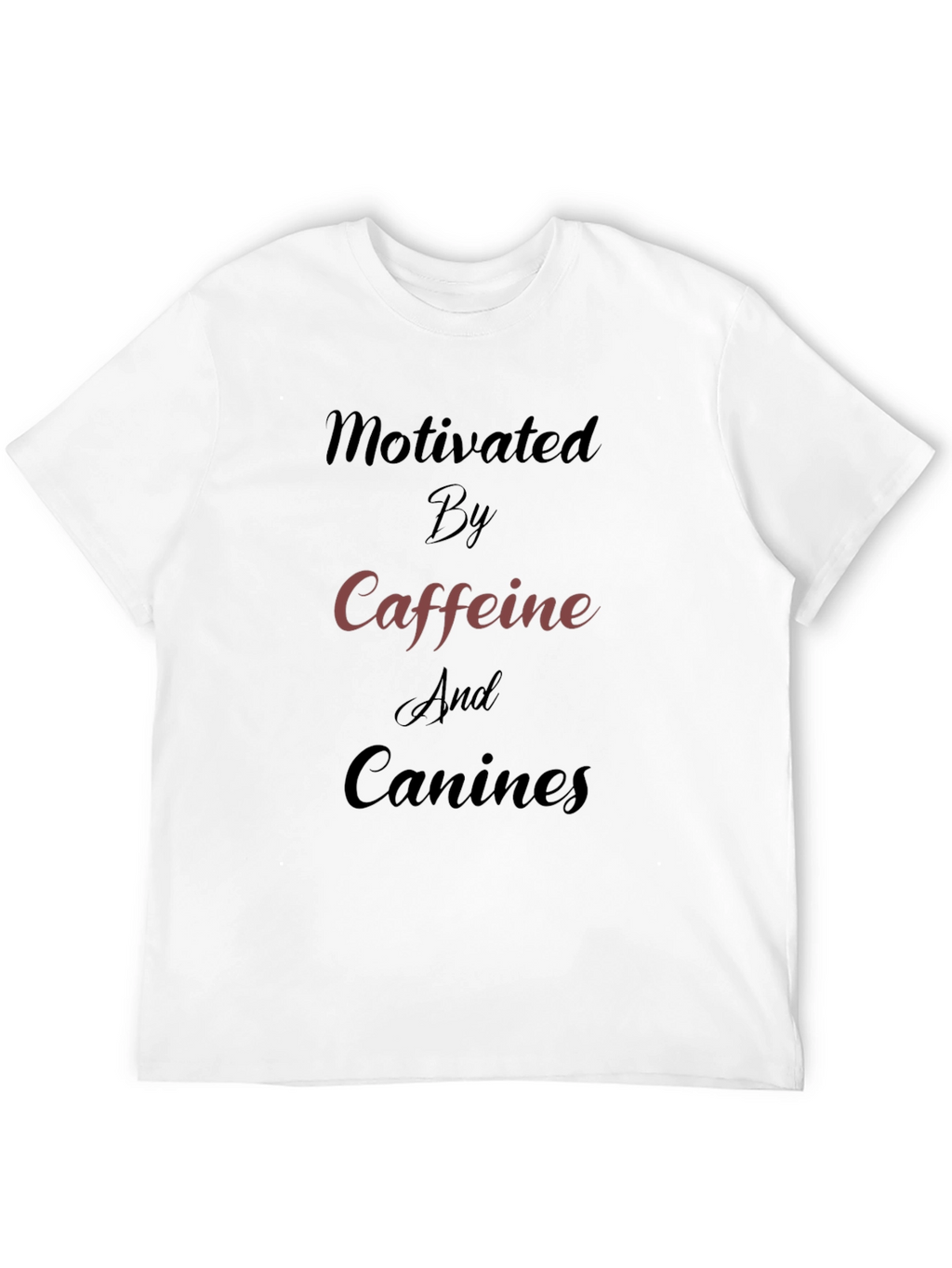 Motivated by Caffeine and Canines Black Tee