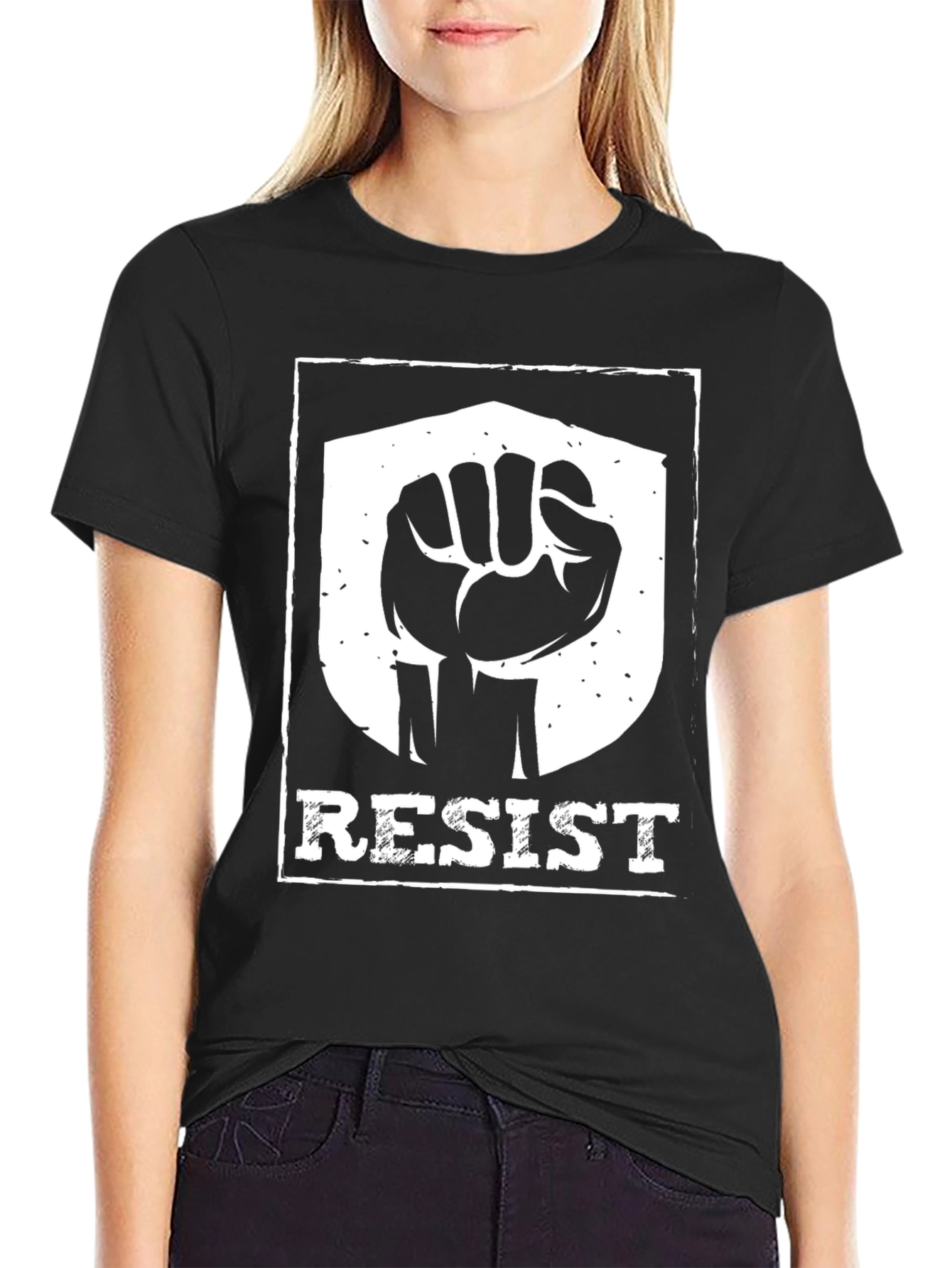 Resist Fist Graphic Tee - Black Cotton Blend Activist Shirt