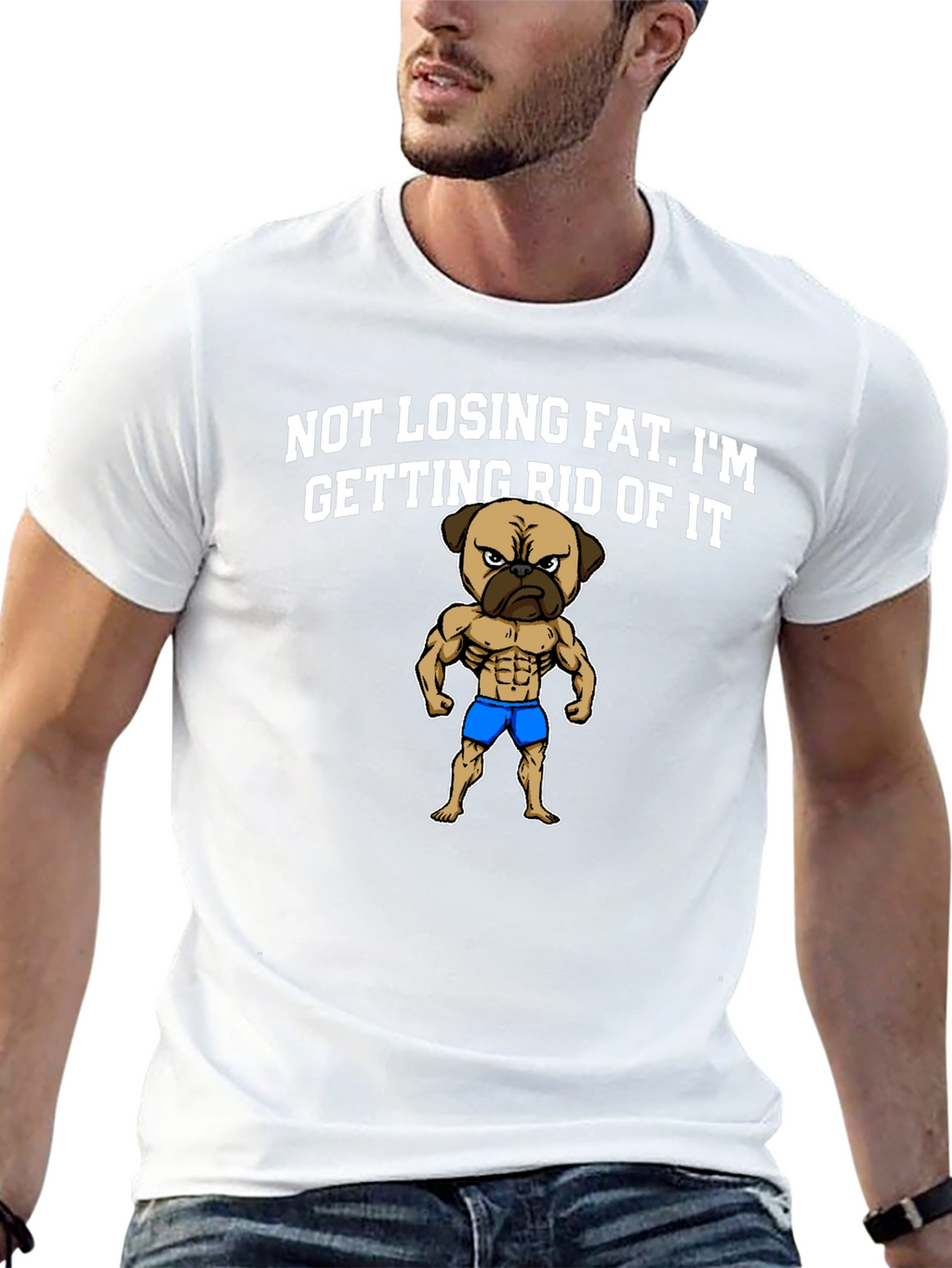 Funny Pug Bodybuilding T-Shirt - Not Losing Fat