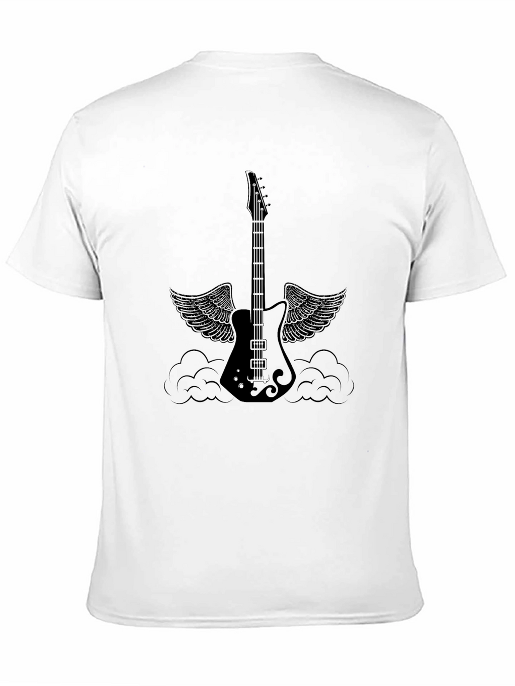 Winged Guitar Black Tee - Rocker Style