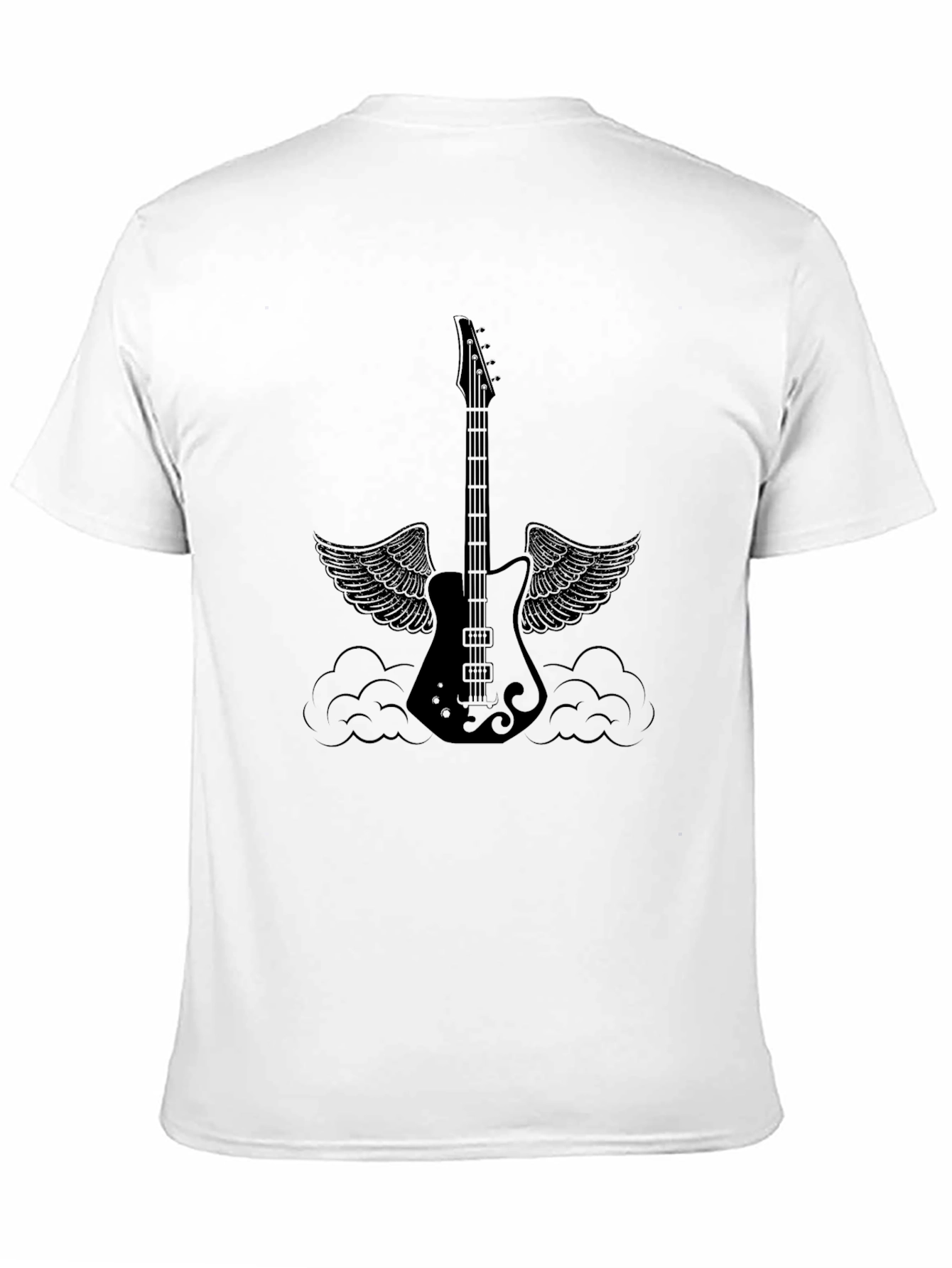 Winged Guitar Black Tee - Rocker Style