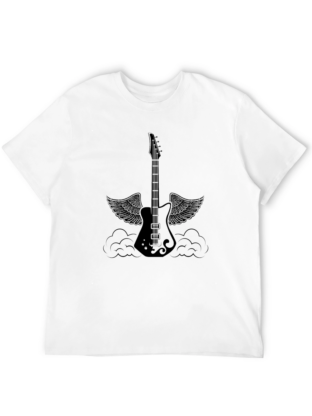 Winged Guitar Black Tee - Rocker Style