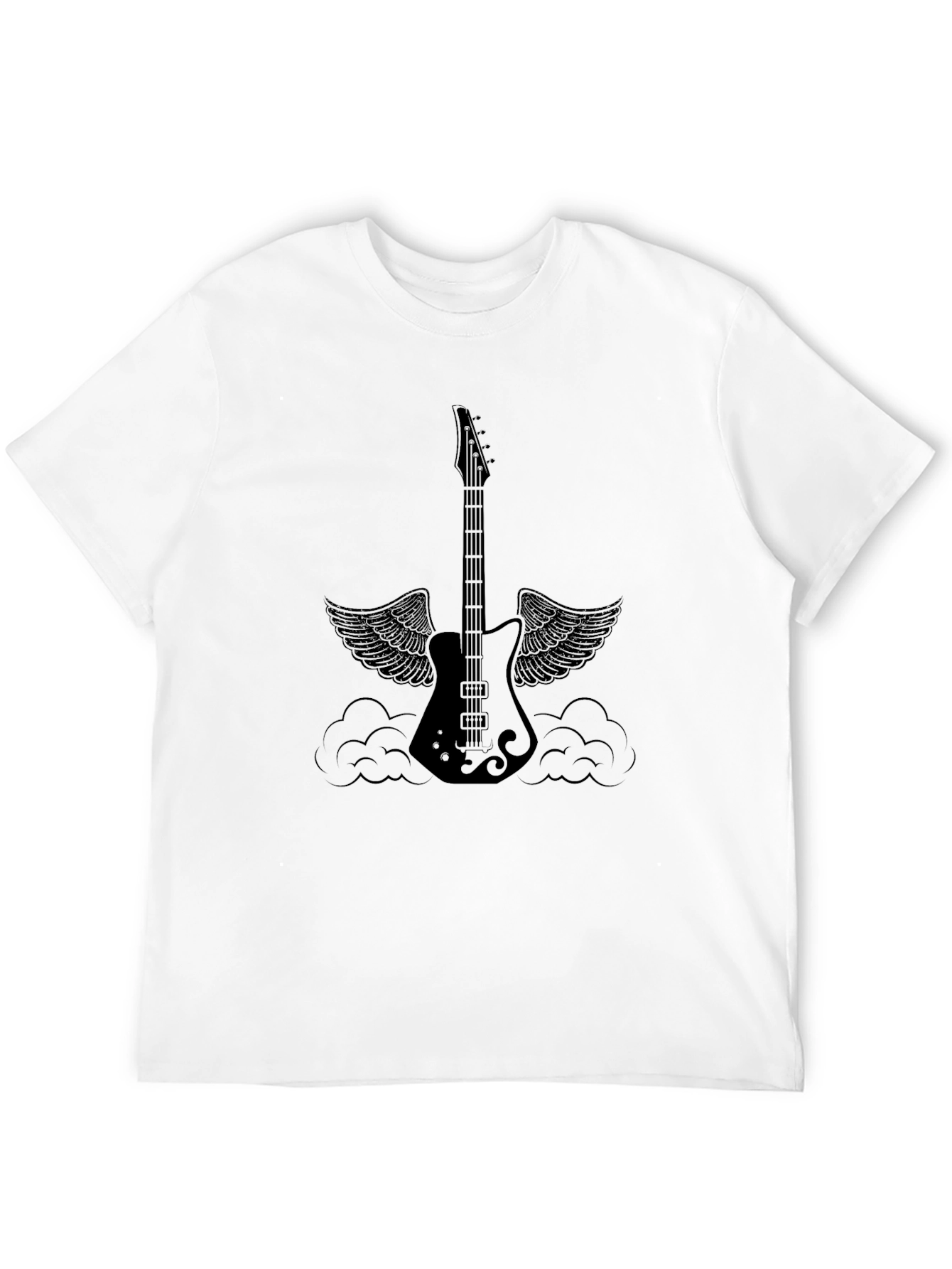 Winged Guitar Black Tee - Rocker Style
