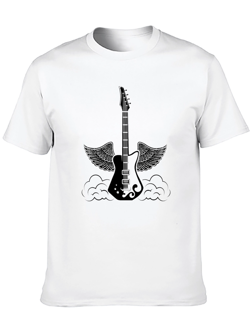 Winged Guitar Black Tee - Rocker Style