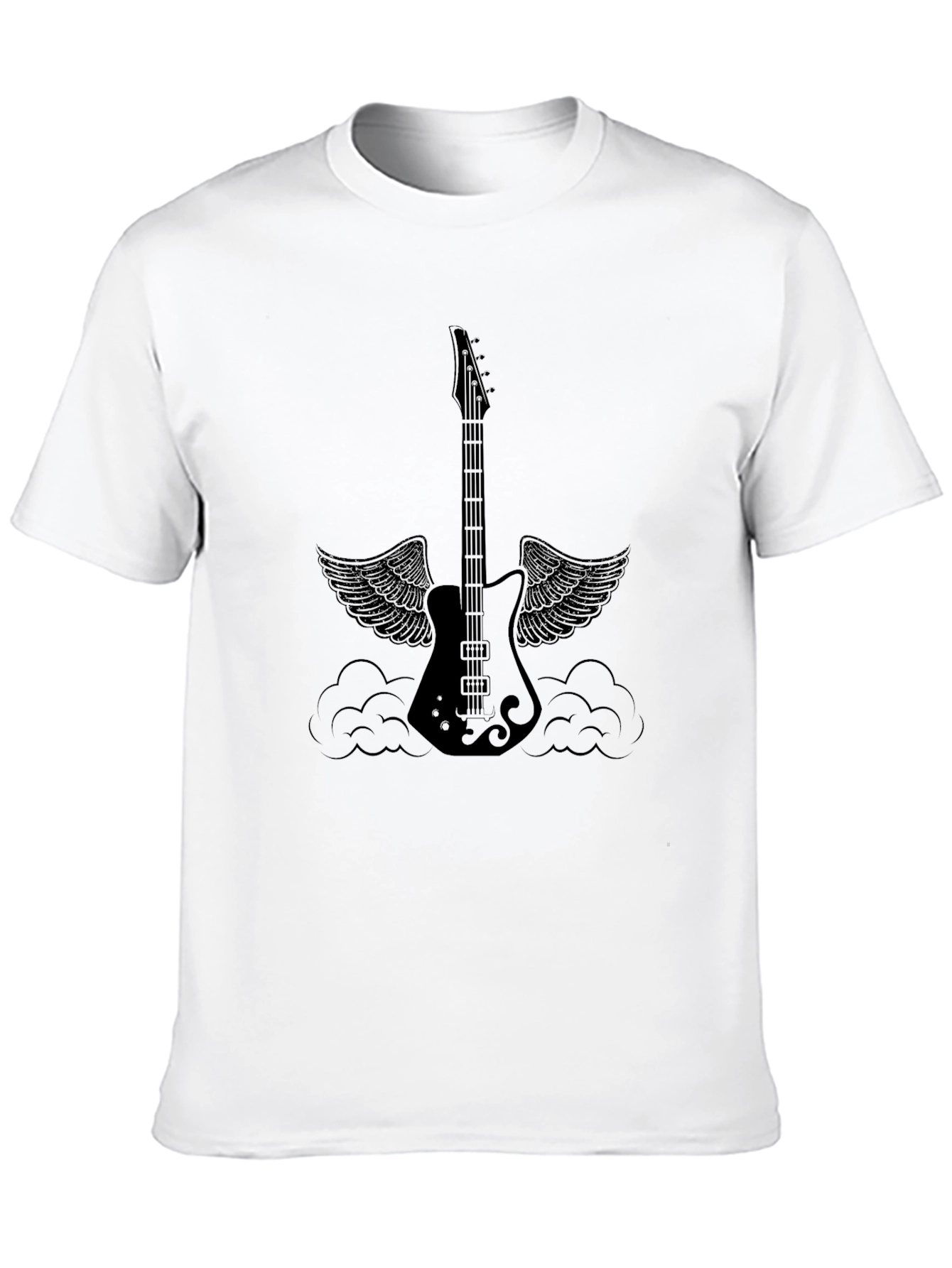Winged Guitar Black Tee - Rocker Style