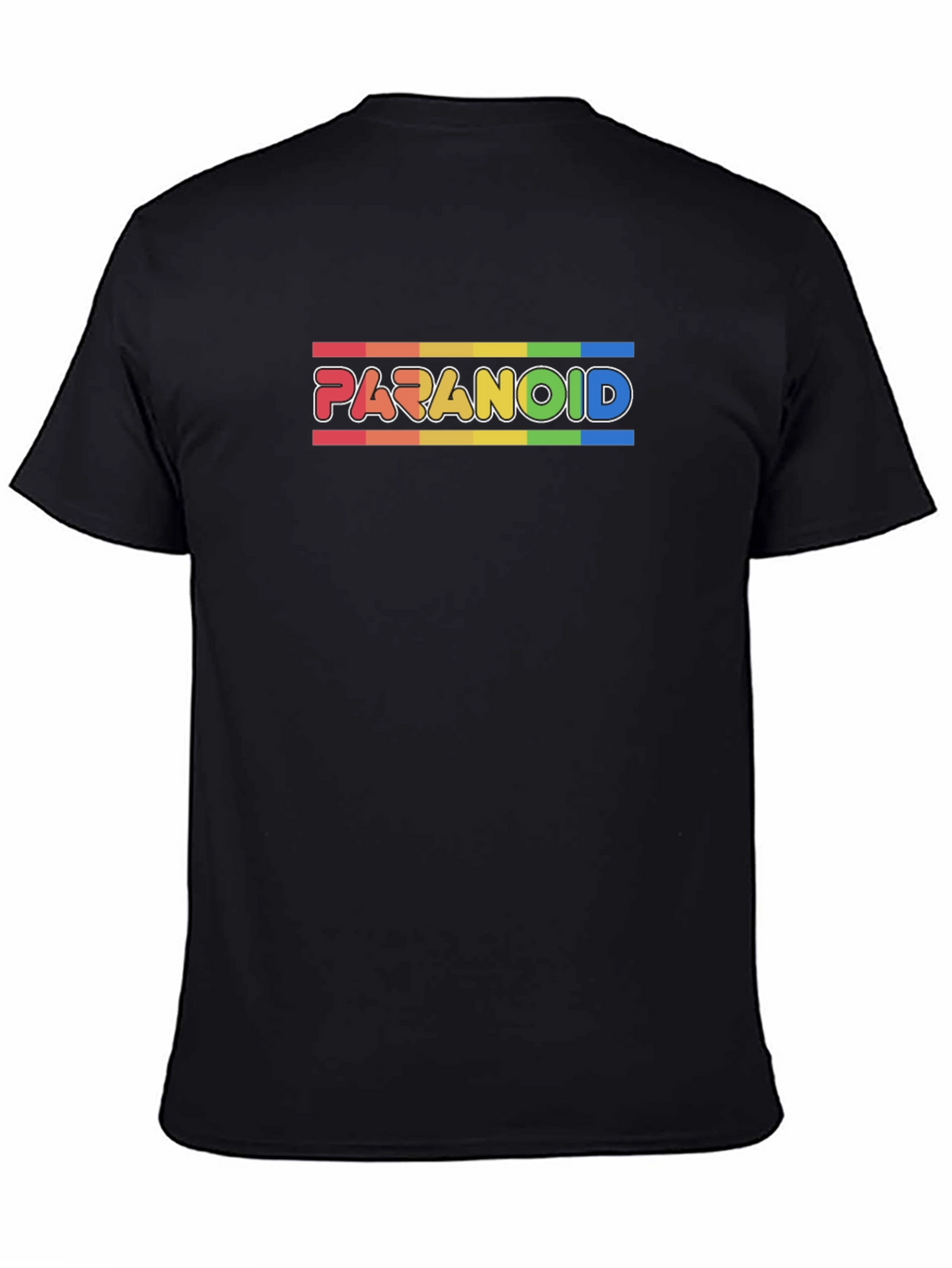 Paranoid Rainbow Stripe Graphic Tee - Black