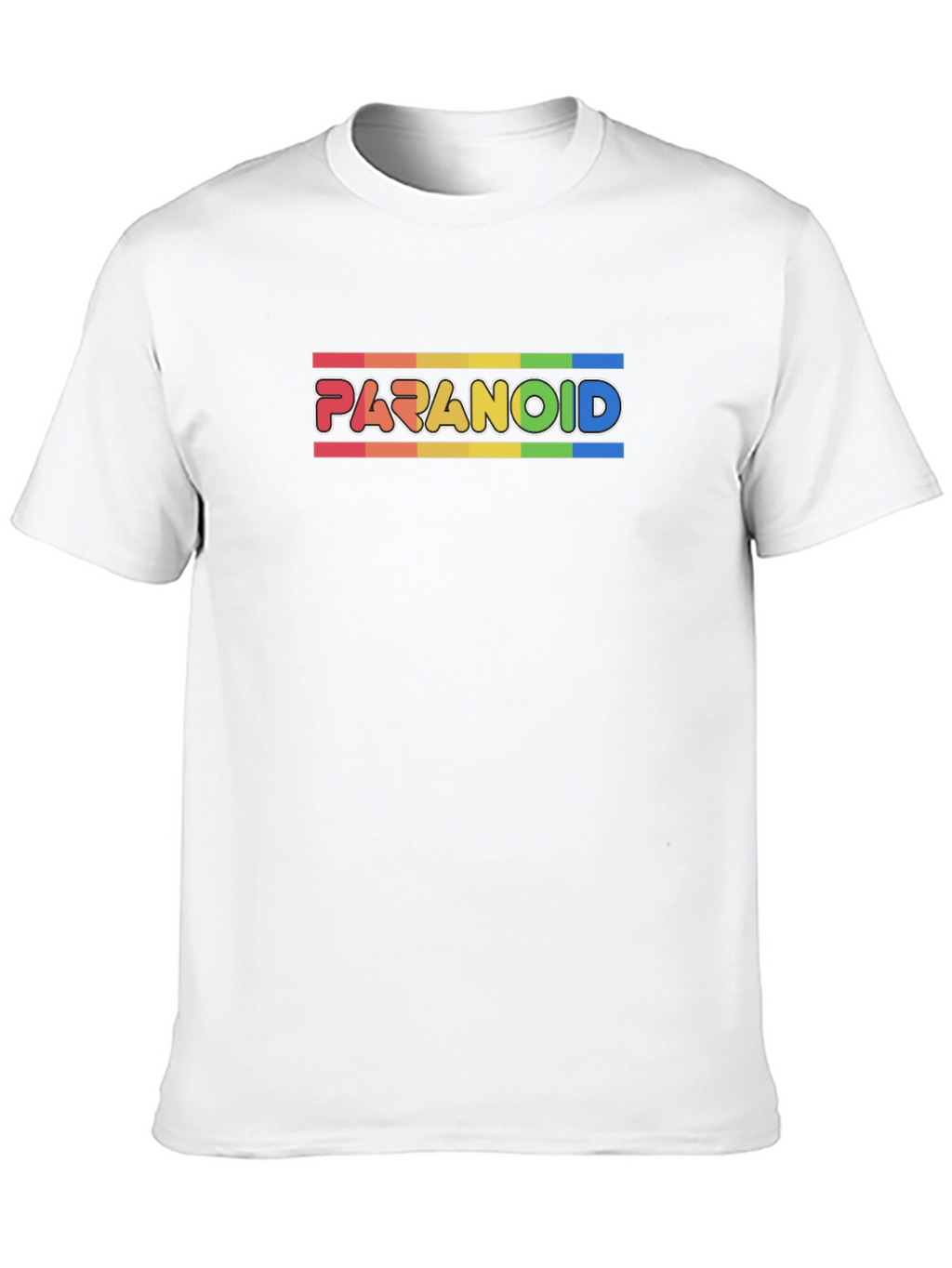 Paranoid Rainbow Stripe Graphic Tee - Black