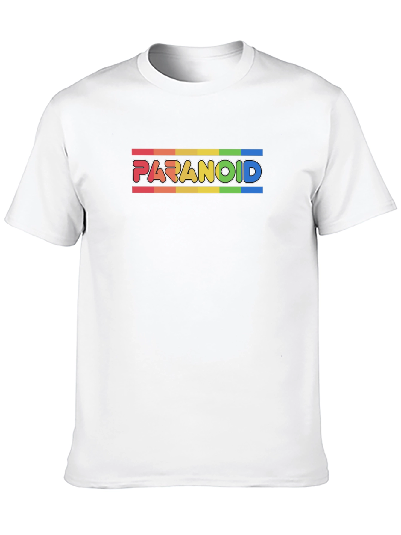 Paranoid Rainbow Stripe Graphic Tee - Black