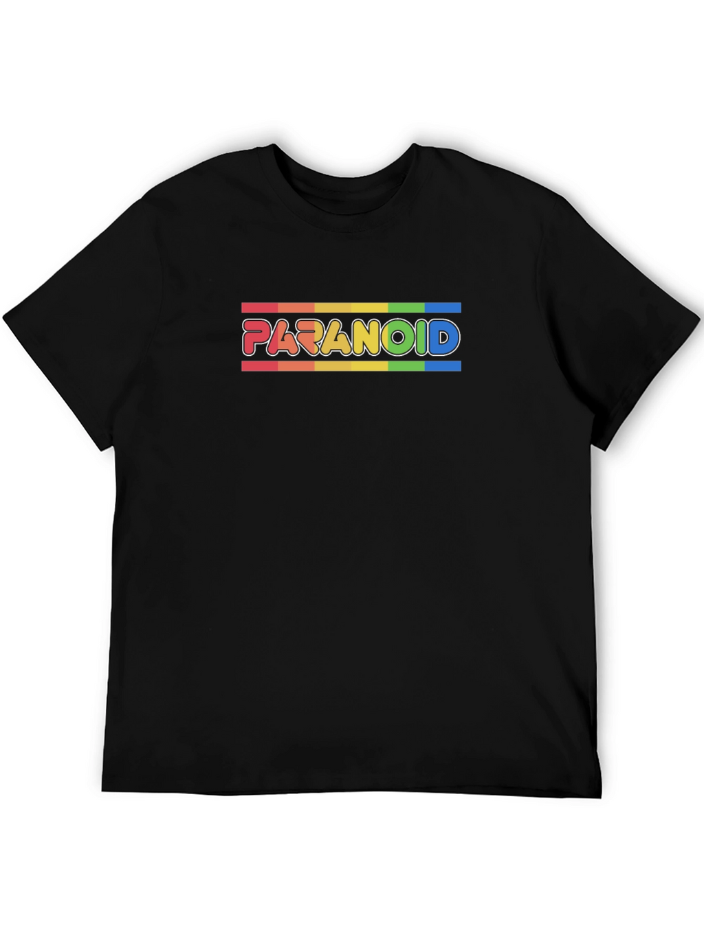 Paranoid Rainbow Stripe Graphic Tee - Black