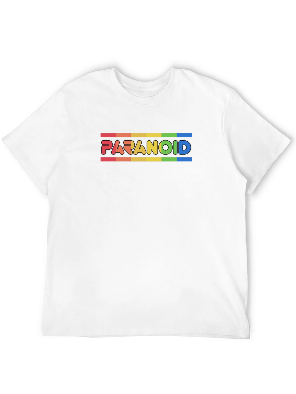 Paranoid Rainbow Stripe Graphic Tee - Black