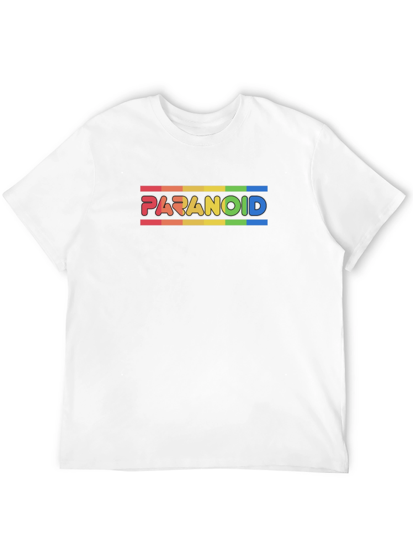 Paranoid Rainbow Stripe Graphic Tee - Black