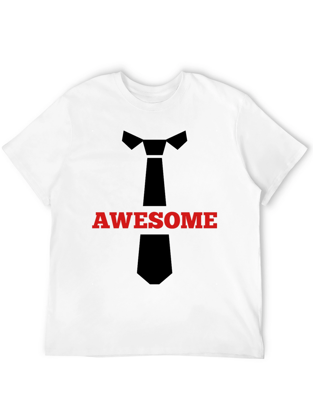 Awesome Tie Graphic T-Shirt - Black Crew Neck Tee