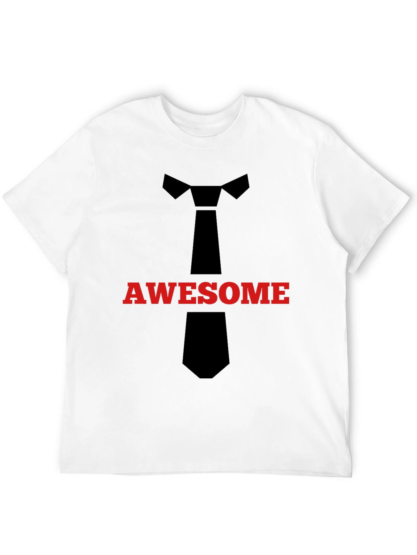 Awesome Tie Graphic T-Shirt - Black Crew Neck Tee