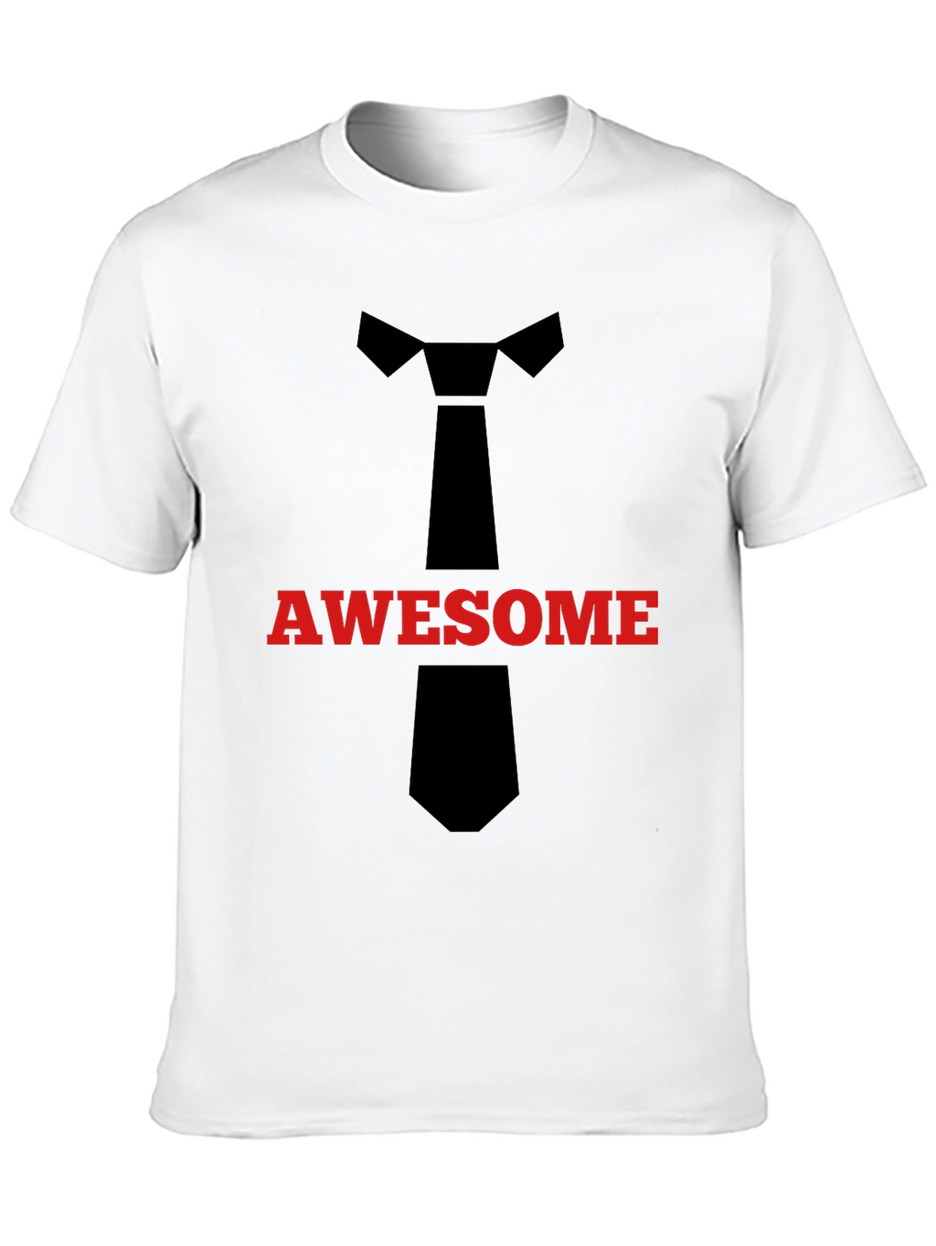 Awesome Tie Graphic T-Shirt - Black Crew Neck Tee
