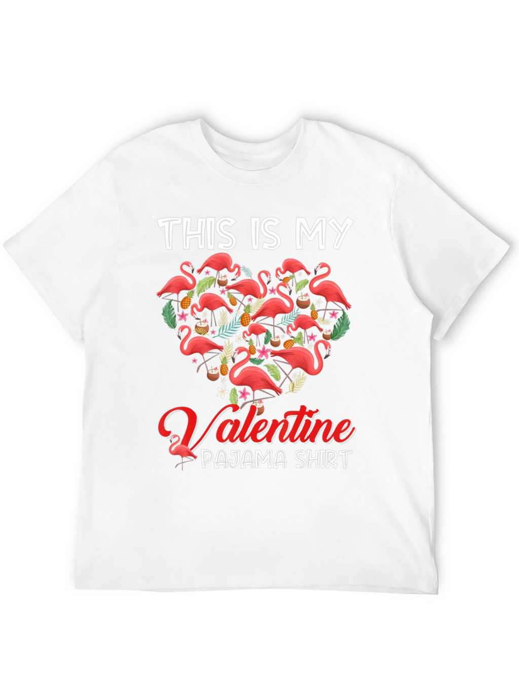 Valentine Flamingo Pajama T-Shirt