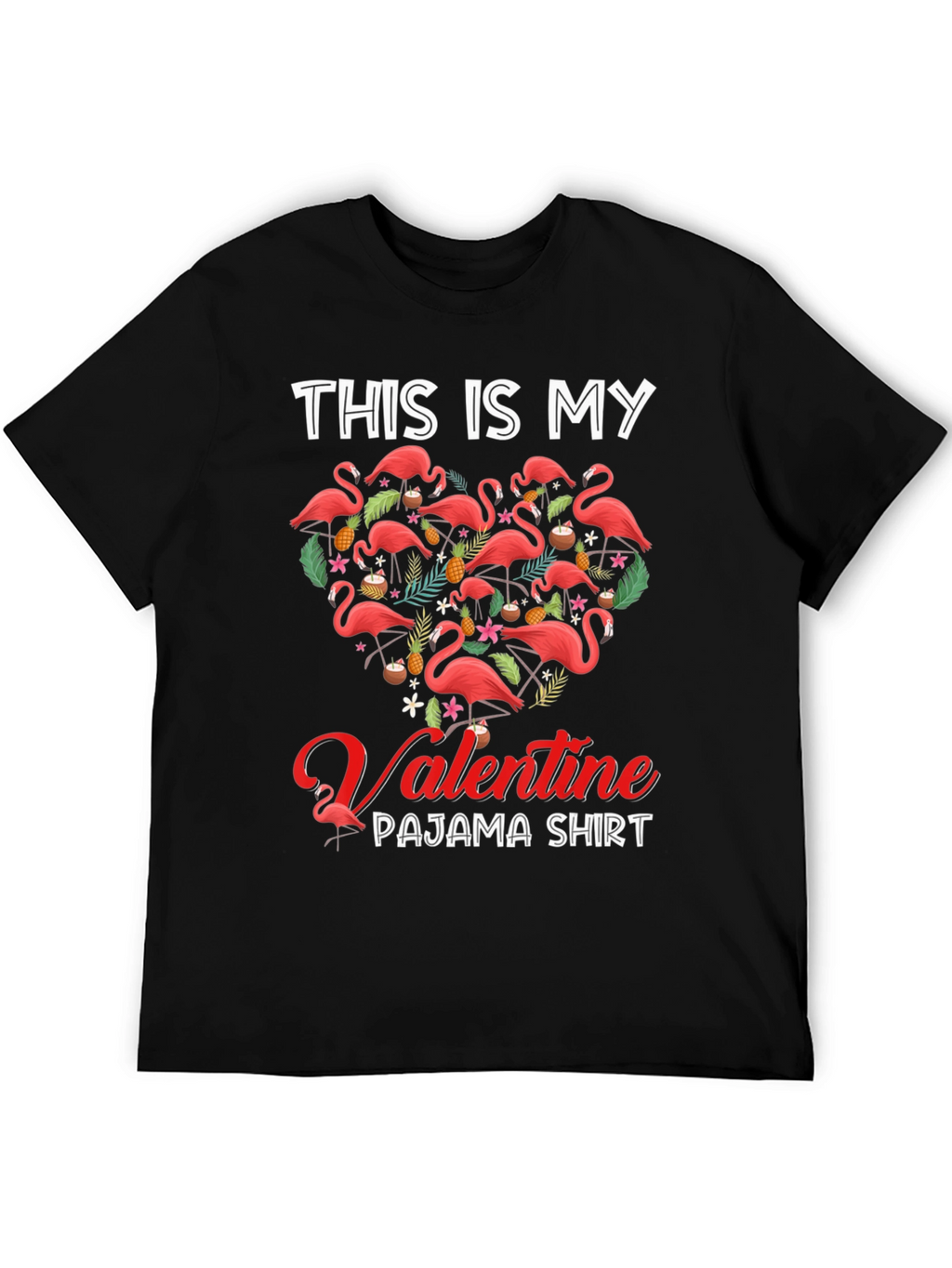 Valentine Flamingo Pajama T-Shirt