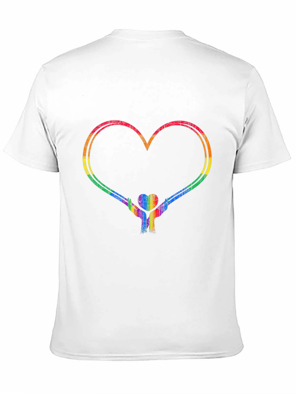 Rainbow Heart Hands Graphic Tee - Pride Support