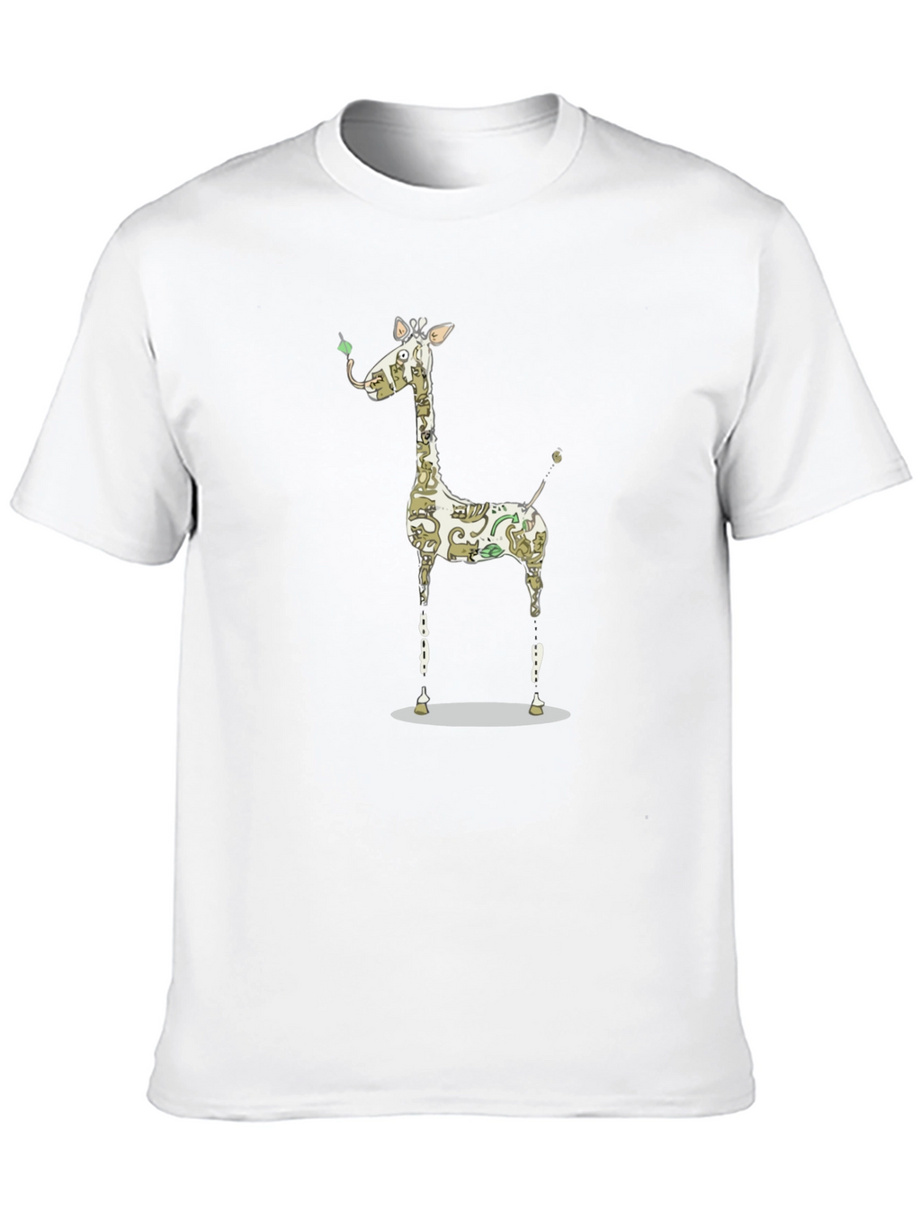 Giraffe Art Print Black T-Shirt