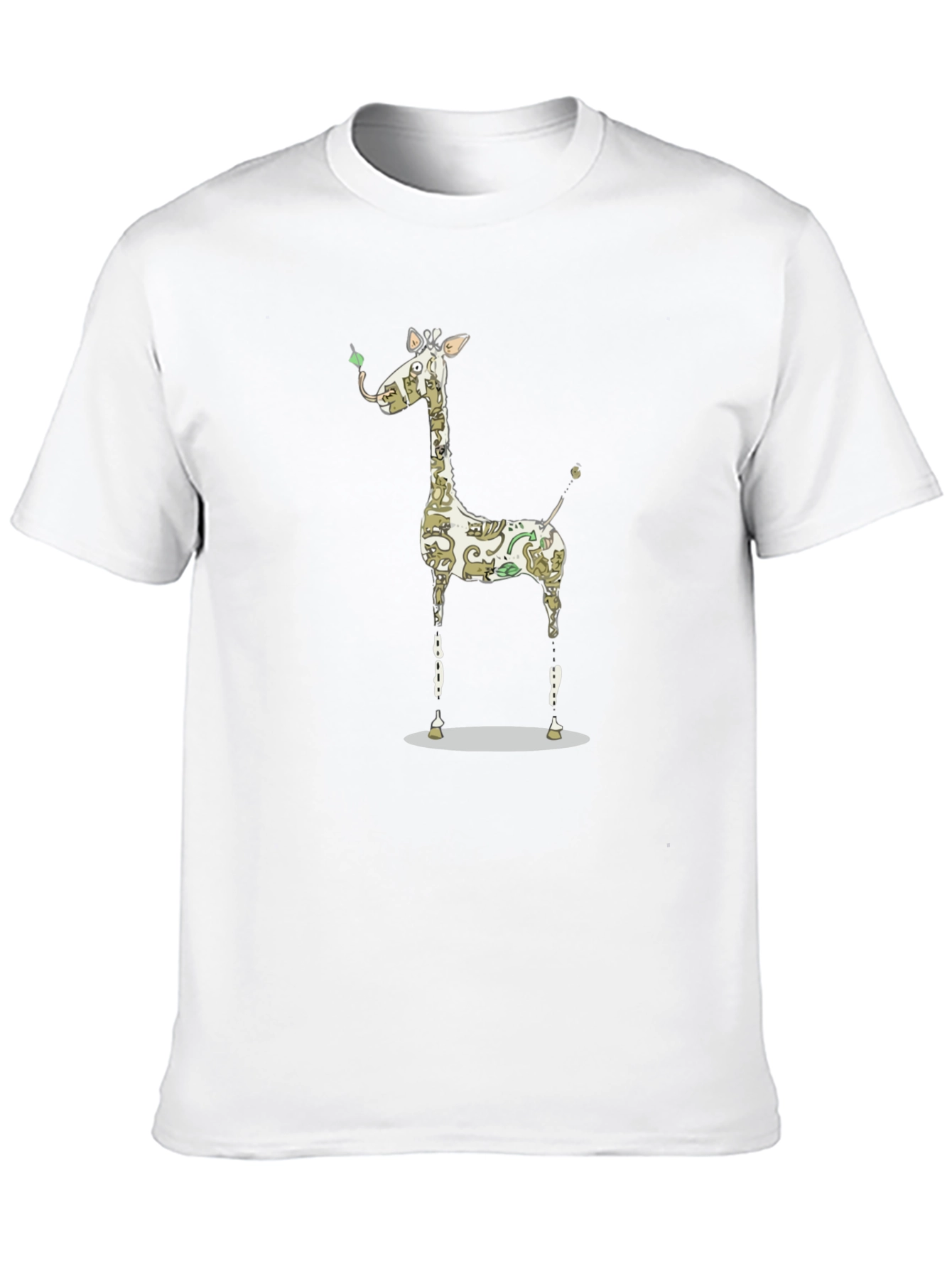 Giraffe Art Print Black T-Shirt