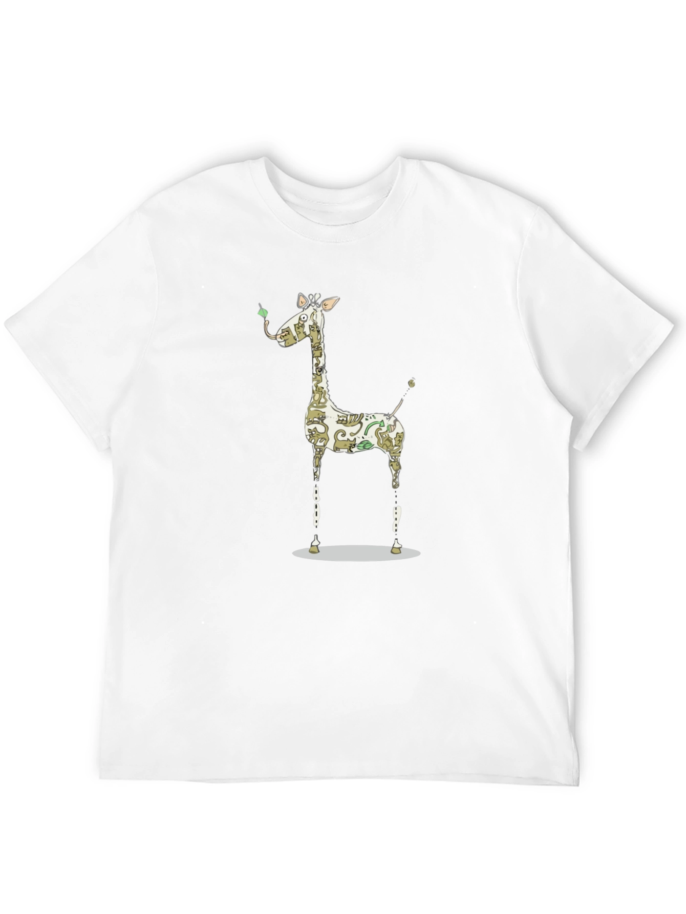 Giraffe Art Print Black T-Shirt