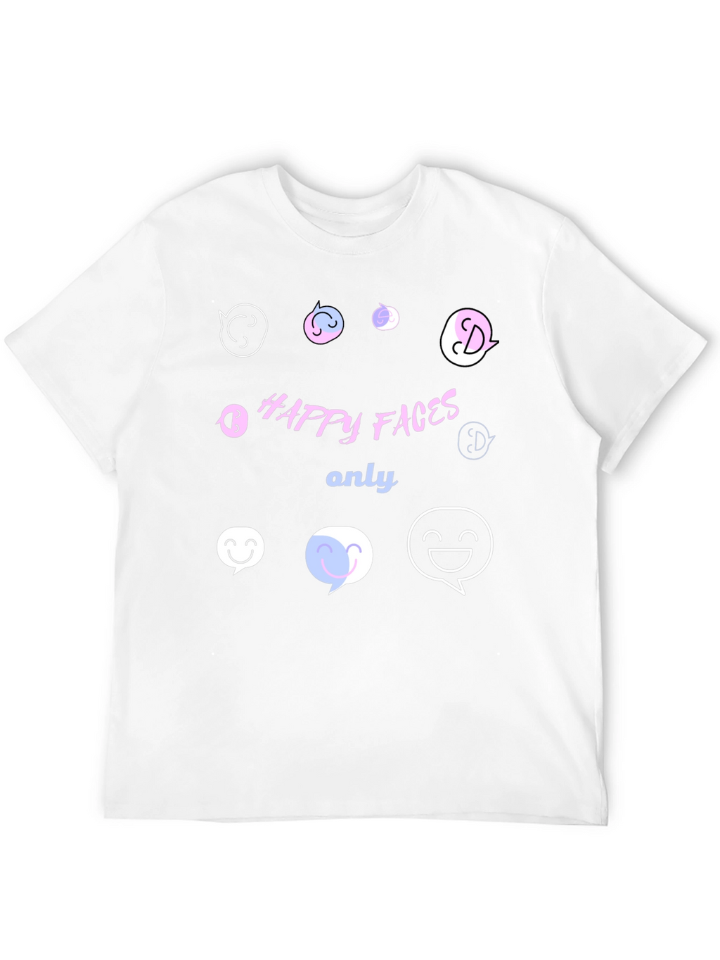 Happy Faces Only Graphic T-Shirt - Black