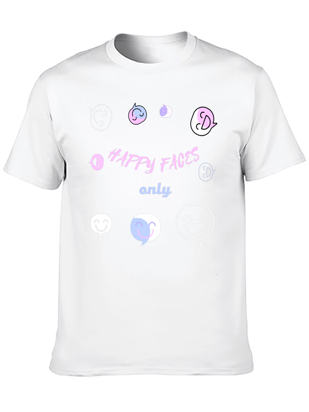 Happy Faces Only Graphic T-Shirt - Black