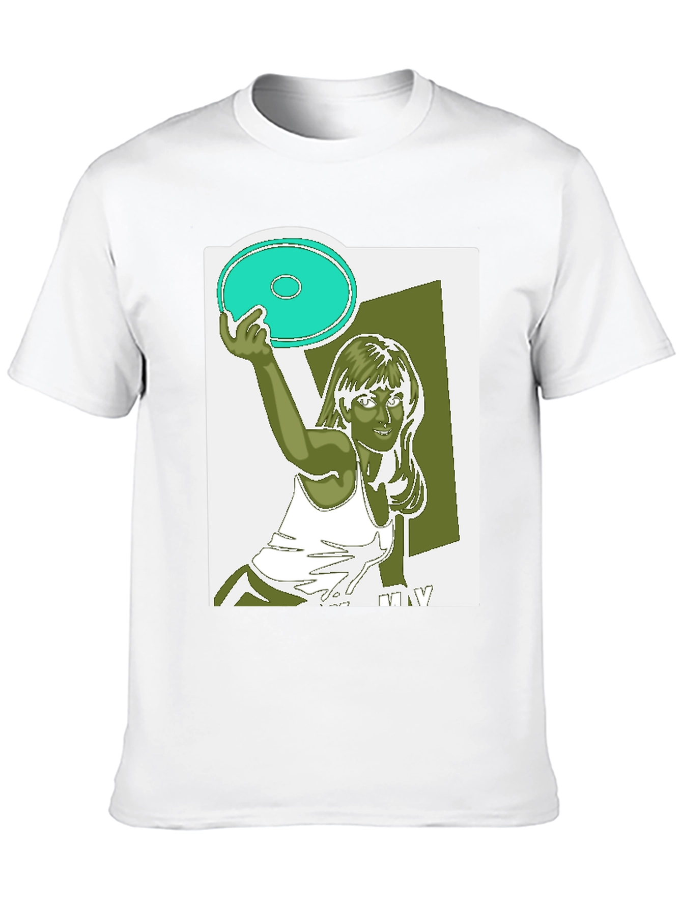 Frisbee Graphic T-Shirt - Black Cotton Tee