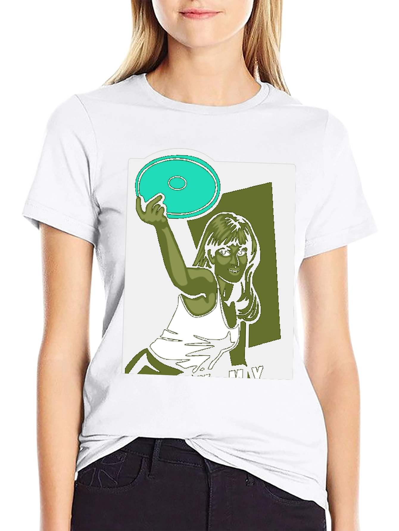 Frisbee Graphic T-Shirt - Black Cotton Tee