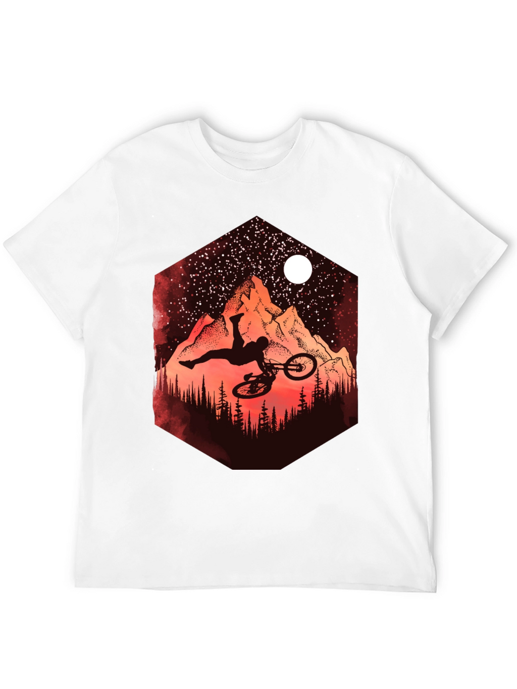 Mountain Biker Silhouette Graphic Tee