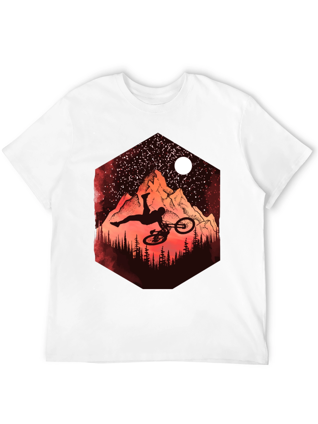 Mountain Biker Silhouette Graphic Tee