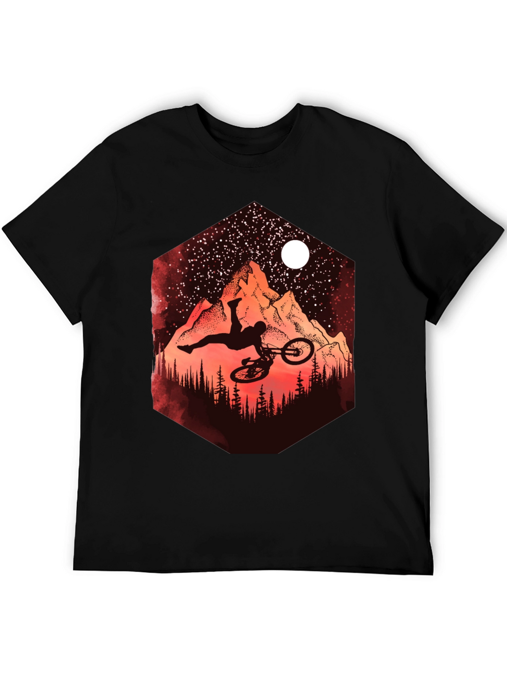 Mountain Biker Silhouette Graphic Tee