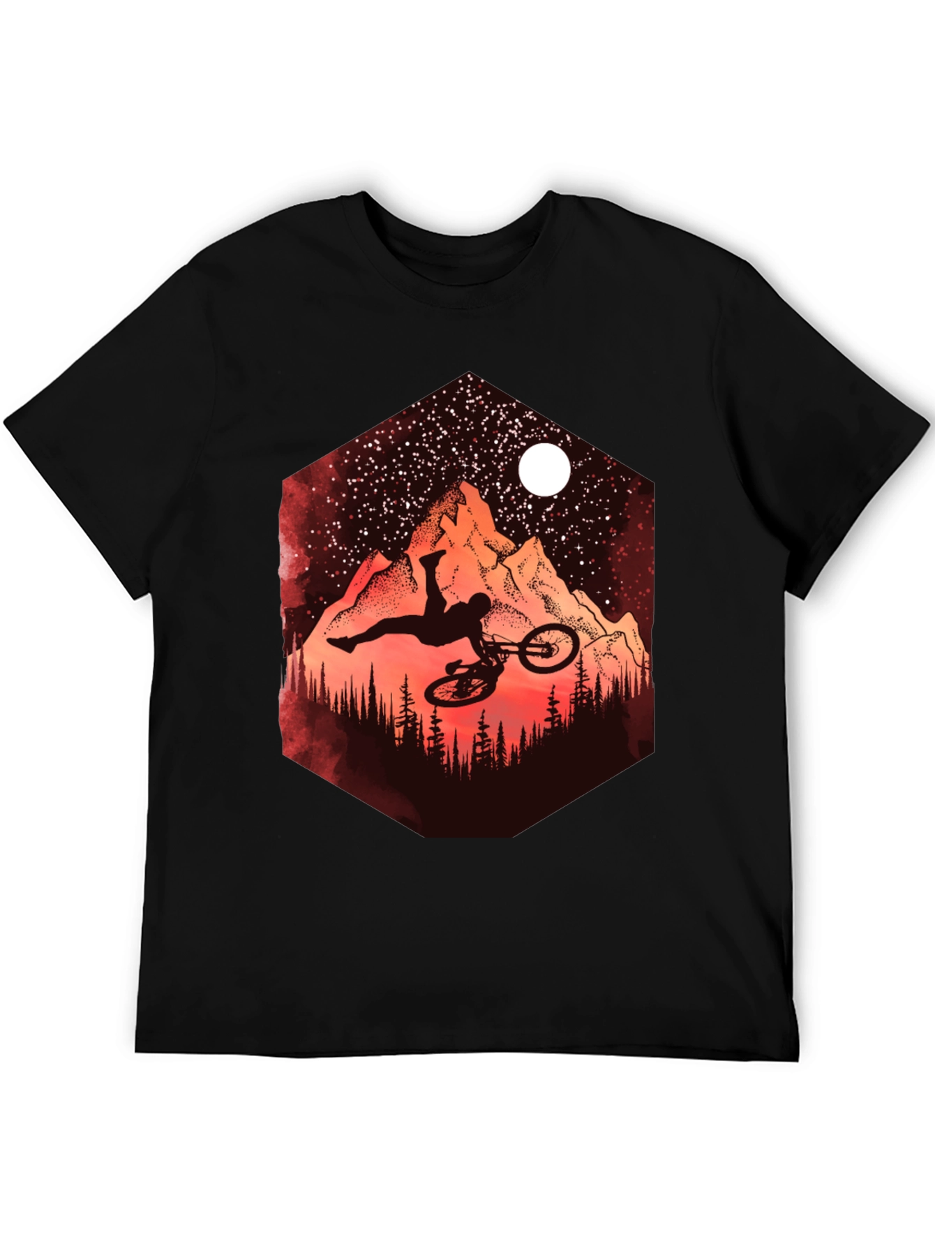 Mountain Biker Silhouette Graphic Tee